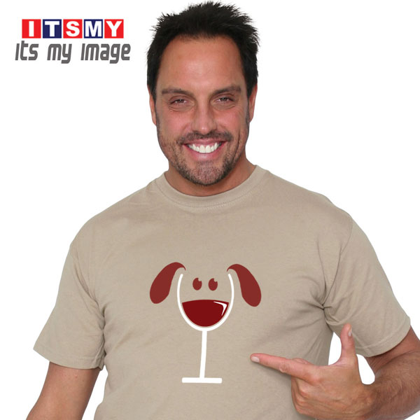 Dog wine glass t-shirt