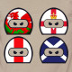 UK flags helmets t-shirt