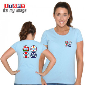 UK flags helmets t-shirt