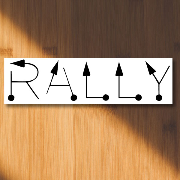 Rally tulip text - rally signs sticker