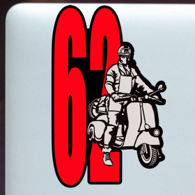 Scooter racer sticker